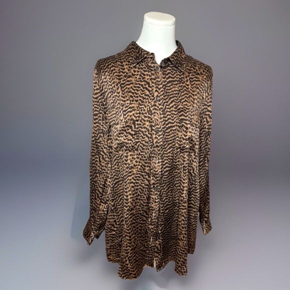 Soft Surroundings Leopard Print Silk Blouse - Picture 1 of 9